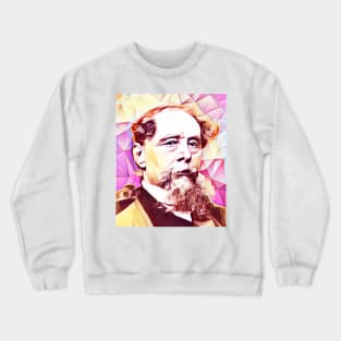 Charles Dickens Pink Portrait | charlles dickens artwork 13 Crewneck Sweatshirt